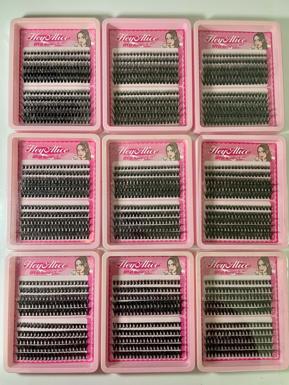 9 Pack - Hey Alice Black Individual Lash Clusters - Natural Volume